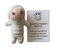 Juego de 2 muñecos de punto de fieltro hechos a mano, regalo de Halloween, muñeca de punto, 2 piezas, linda momia, regalo emocional