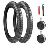 Juego de 2 neumáticos de bicicleta plegables de 20 pulgadas, 20 x 1,95/2,1/2,25 cm, con 2 cámaras de aire 50/53/57-406 para bicicleta de montaña y BMX