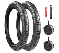 Juego de 2 neumáticos de bicicleta plegables de 20 pulgadas, 20 x 1,95/2,1/2,25 cm, con 2 cámaras de aire 50/53/57-406 para bicicleta Kidsbike/MTB/BMX