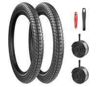 Juego de 2 neumáticos de bicicleta plegables de 20 pulgadas, 20 x 1,95/2,1/2,25 cm, con 2 cámaras de aire 50/53/57-406 para bicicleta Kidsbike/MTB/BMX