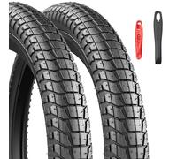 Juego de 2 neumáticos plegables de 20 pulgadas, 20 x 1,95/2,1/2,25, compatible con 50/53/57-406 para bicicleta Kidsbike/MTB/BMX (negro, 20 x 2,1)