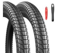 Juego de 2 neumáticos plegables de 20 pulgadas, 20 x 1,95/2,1/2,25, compatible con 50/53/57-406 para bicicleta Kidsbike/MTB/BMX (negro, 20 x 1,95)