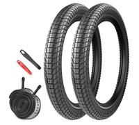 Juego de 2 neumáticos plegables de 20 pulgadas, 20 x 1,95/2,1/2,25, compatible con 50/53/57-406, para bicicleta de 20 pulgadas MTB/BMX (2 neumáticos+2 mangueras, 20 x 2,25)