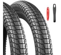 Juego de 2 neumáticos plegables de 20 pulgadas, 20 x 1,95/2,1/2,25, compatible con 50/53/57-406 para bicicleta Kidsbike/MTB/BMX (negro, 20 x 2,25)