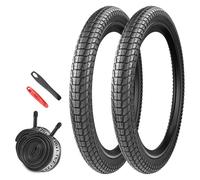 Juego de 2 neumáticos plegables de 20 pulgadas, 20 x 1,95/2,1/2,25, cubierta compatible con 50/53/57-406, para bicicleta de 20 pulgadas MTB/BMX (2 neumáticos+2 cámaras de aire, 20 x 1,95)