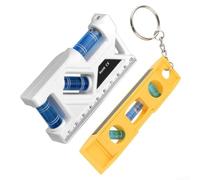 Juego de 2 niveles magnéticos para torpedo mini para medidor de espíritu, cuerpo ABS de 0,5 mm/m, precisión de 23 cm para constructores (2 piezas blancas)