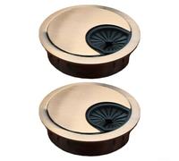 Juego de 2 ojales metálicos para cables de escritorio para gestionar cables de escritorio y crear un entorno de trabajo limpio (bronce rojo, 53 mm)