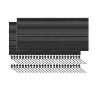 Juego de 2 organizadores de pared de PVC para cocina, taller, tienda minorista, paneles de pared entrelazados con herramientas, tablero de clavijas, color negro (31.5 x 12.6 pulgadas)