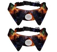 Juego de 2 pajaritas ajustables para perros y gatos, pajarita formal para niños y niñas, para bodas, cumpleaños, galaxia espacial nebulosa estrellada