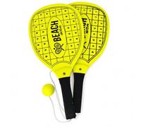 Juego de 2 Palas de Playa de Madera con Pelota Incluida | Raquetas de Playa para Niños y Adultos | Set de 2 Palas Amarillas Beach Tennis con Pelota | Ideal para Jugar al Aire Libre