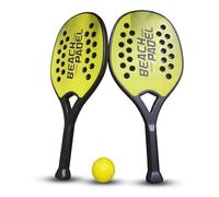 Juego de 2 palas de playa Padel Beach Tennis con pelota suave. Juego de palas de madera para el mar, playa, piscina, mar, jardín, raquetas de playa resistentes al agua