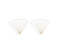 Juego de 2 palillos de plumas de ganso para adultos y niños, cuchara de oreja de hilo blanco, talla S
