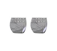 Juego de 2 pañales de tela para adultos, reutilizables, sin fugas, contra la incontinencia, gris, 72-92 cm