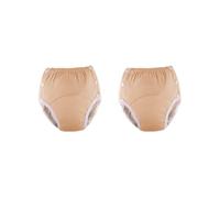Juego de 2 pañales de tela reutilizables para adultos, pantalones de incontinencia rápidos a prueba de color naranja