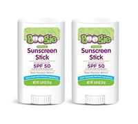 Juego de 2 paños de protección solar para bebés de Makers of Boogie Block, para niños, naturalmente derivados, resistentes al agua, óxido de zinc, SPF 50, 0,49 oz