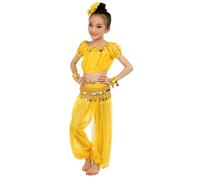Juego de 2 pantalones de danza del vientre y borlas de lentejuelas brillantes para zumba, clase de yoga latino, danza del vientre, Halloween, carnaval, traje de baile, para mujeres y niñas, color