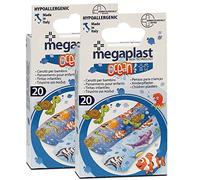 Juego de 2 Paquetes de 20 Tiritas Oceánicas Estampadas con divertidas imágenes para Niños, Vendas Animadas de colores Infantiles con Gasa Neutra Antiadherente -JUANIO-