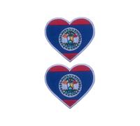 Juego de 2 parches de bandera de corazón de todos los países, 6,5 x 7 cm, insignia bordada para planchar o coser, emblema nacional para chaquetas, mochilas, sombreros, chalecos, bolsas y manualidades