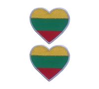 Juego de 2 parches de bandera de corazón de todos los países, 6,5 x 7 cm, insignia bordada para planchar o coser, emblema nacional para chaquetas, mochilas, sombreros, chalecos, bolsas y manualidades