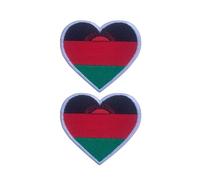 Juego de 2 parches de bandera de corazón de todos los países, 6,5 x 7 cm, insignia bordada para planchar o coser, emblema nacional para chaquetas, mochilas, sombreros, chalecos, bolsas y manualidades