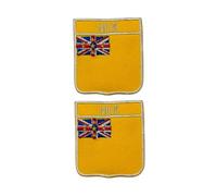 Juego de 2 parches de bandera de escudo de todos los países con nombre, insignia bordada para planchar o coser de 6 x 7 cm, emblema nacional para chaquetas, mochilas, sombreros, chalecos, bolsas y