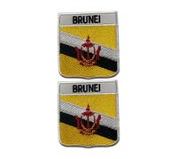 Juego de 2 parches de bandera de escudo de todos los países con nombre, insignia bordada para planchar o coser de 6 x 7 cm, emblema nacional para chaquetas, mochilas, sombreros, chalecos, bolsas y