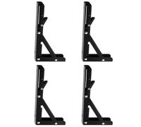 Juego de 2 paréntesis de pared de 16 pulgadas, moderno, moderno, diseño estético para el hogar, construcción de metal laminado en frío, soporte plegable para estante