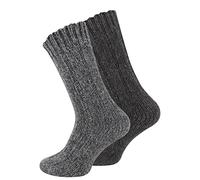 Juego de 2 pares de calcetines noruegos (calcetines de lana), tejidos, unisex antracita 39-42