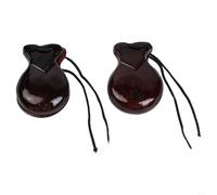 Juego de 2 pares de castañuelas de madera española de percusión manual para adultos, principiantes, baile flamenco, instrumentos de ritmo de madera maciza para espectáculos de escenario, lecciones de