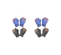 Juego de 2 pares de guantes de boxeo para niños, fitness, ejercicio, MMA, Muay Thai, guantes de saco pesado, negro y azul, 15 x 23 cm
