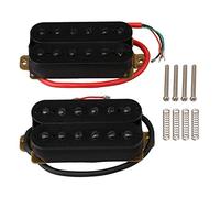 Juego de 2 pastillas Humbucker Yibuy de doble bobina y metal HBBC-BK para guitarra, negro