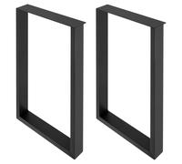 Juego de 2 patas de mesa de acero negro, uso universal, metal, rectangular, ajustable, resistente, industrial, para mesa de comedor, escritorio, 70 cm