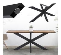 Juego de 2 patas de mesa metálicas estructura en cruz negro/antracita a elegir