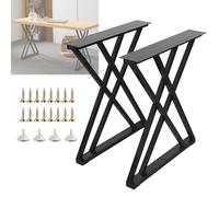 Juego de 2 patas de metal para mesa de comedor, 28 pulgadas, resistentes y ajustables con niveladores protectores para mesas de café y escritorio