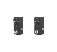 Juego de 2 pedales de efectos de guitarra eléctrica portátiles de 9 V CC compactos de alta ganancia, color negro