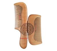 Juego de 2 peines de madera for el cabello, peines desenredantes de madera de melocotón hechos a mano for mujeres, dientes finos antiestáticos for cabello rizado, liso y grueso.