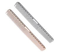 Juego de 2 peines de peluquería profesionales multifuncionales, para cabello grueso y fino, herramientas de aluminio, para salones y familias (plata, oro)