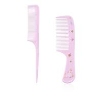 Juego de 2 Peines de Plástico para el Cabello, 1 Cepillo Dientes Finos con Lindo Estampado Unicornio y 1 Peine Cola Rata para Peinar a Niñas Pequeñas y Mujeres (Morado)
