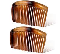 Juego de 2 peines laterales curvados de carey de 3.23 pulgadas, peine de sujeción fuerte para todo tipo de cabello, ideal para peinar moño y moño, accesorios elegantes para el cabello para mujeres