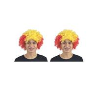 Juego de 2 pelucas de payaso rizadas para fiestas de Navidad, pelo sintético, para aficionados al fútbol, amplia aplicación, para fiestas, disfraz divertido de España
