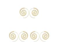 Juego de 2 pendientes redondos y elegantes en espiral de remolino, joyería exagerada, aretes colgantes dorados para mujer, decoración de fiesta y boda, as description, Plástico, como se muestra en la