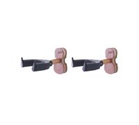 Juego de 2 perchas de pared para violín con bloqueo automático de seguridad, soporte de pared de madera, color negro