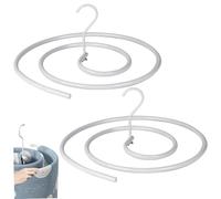 Juego de 2 perchas redondas en espiral para sábanas, poco voluminosas, para manta, de hierro extraíble y gruesa, para sábanas, mantas, toalla de baño, mantel, perchas para mantas, ropa