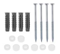 Juego de 2 pernos de anclaje para bidé de inodoro, kit de fijación de inodoro a suelo, incluye tornillos, tapones de pared, arandelas y tapas de extremo