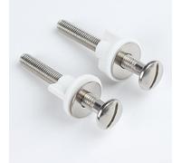 Juego de 2 pernos de tapa de inodoro de acero inoxidable, tornillo de fijación de rosca M8 para instalación de asiento de inodoro con tuercas de plástico y espaciadores, compatible con inodoros