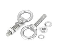 Juego de 2 pernos ojo y tuercas acero inoxidable 304 M8 con arandelas for montaje a través la pared, aplicaciones marinas aparejo(M8*14)