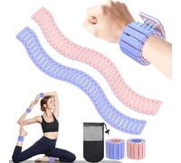 Juego de 2 pesas magnéticas para tobillo (1 libra cada una), pesas transpirables para brazos y piernas para mujeres y hombres, pulseras ligeras para pilates, yoga, baile, correr, caminar, natación