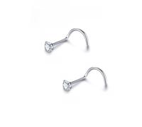Juego de 2 piercings de nariz redondos de cristal de 2 mm, piercing de fosa nasal, joyería bonita