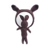 Juego de 2 piezas de accesorios de fotografía para recién nacidos, gorro con orejas de bebé para muñecas, para bebés, fotografía de punto