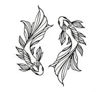 Juego de 2 piezas de arte de pared de metal para peces Koi con construcción de acero y acabado mate, diseñadas para decoración del hogar Feng Shui y fácil montaje en pared